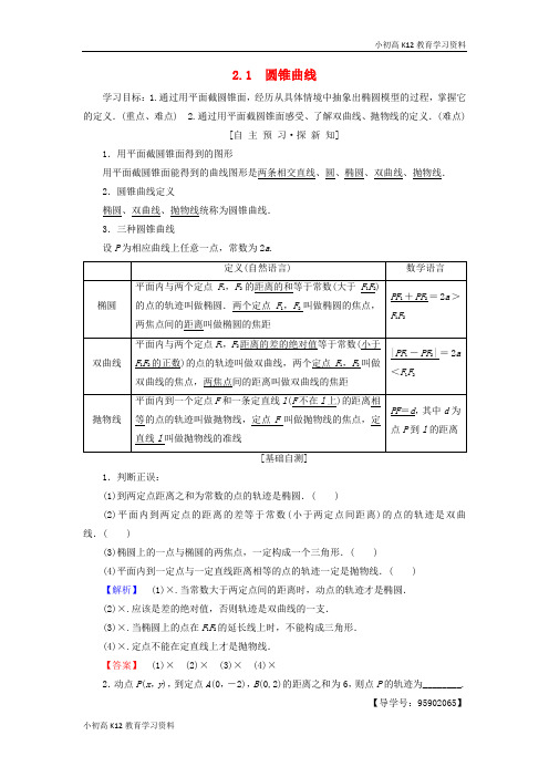 【K12教育学习资料】[学习](江苏专用)2018-2019学年高中数学 第二章 圆锥曲线与方程 2