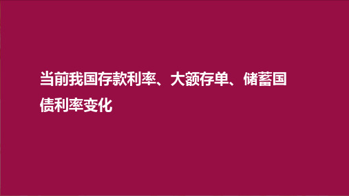 利率下行：一年期利率、3年期利率、国债、大额存单