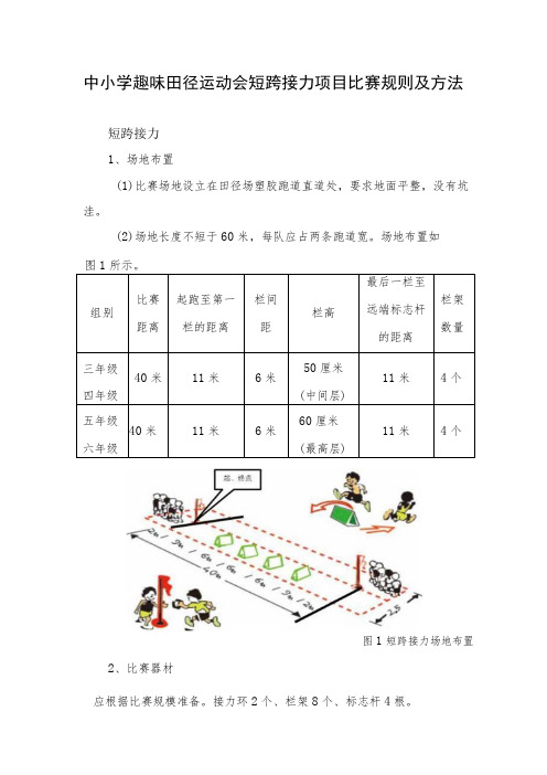 中小学趣味田径运动会短跨接力项目比赛规则及方法