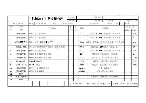 机械制造课程设计CA6140法兰盘831004机械加工工艺过程卡片及工序卡片