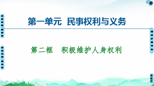 第1单元 第1课 第2框 积极维护人身权利精品课件-高中政治统编版(2019)选择性必修2