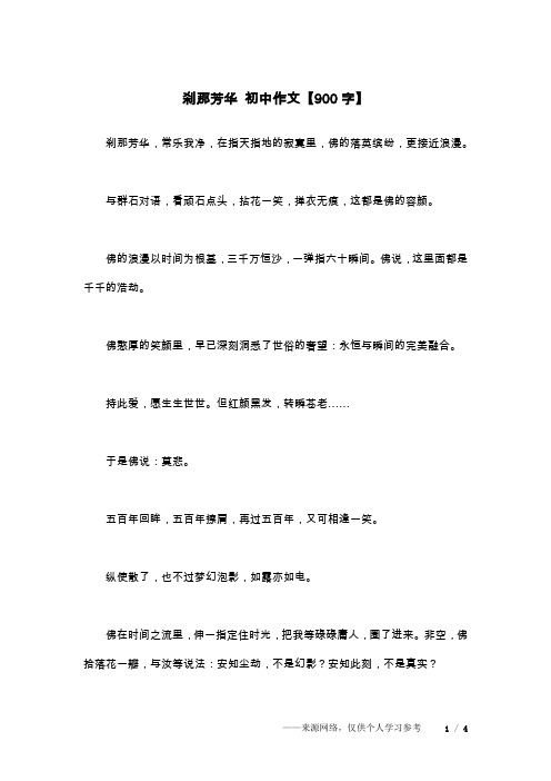 刹那芳华 初中作文【900字】