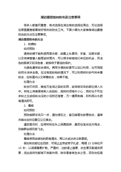 湖边露营如何防虫及注意事项