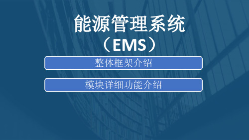 能源管理系统(EMS)