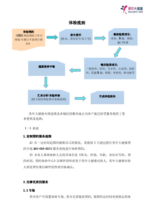 美年大健康体检流程