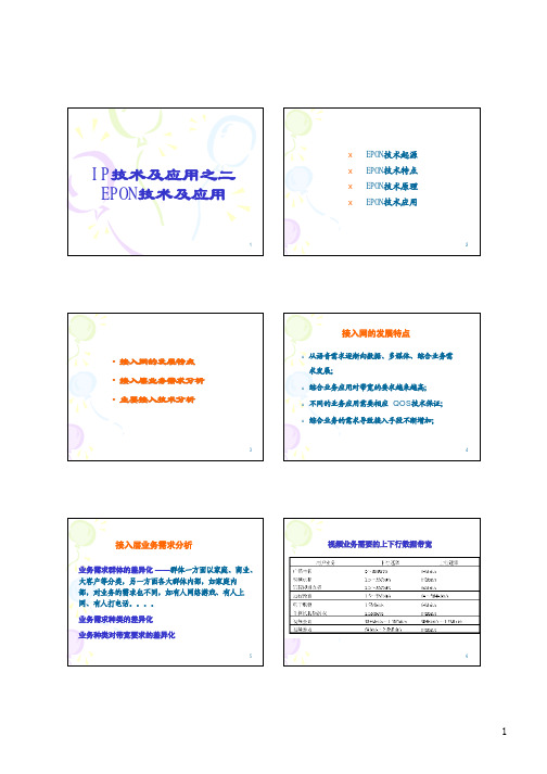 IP技术及应用之二——epon技术与应用(4学时)