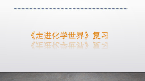 人教版九年级上册 《走进化学世界》复习