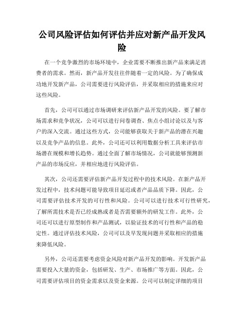 公司风险评估如何评估并应对新产品开发风险