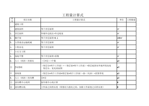 北京2012定额土建计算公式