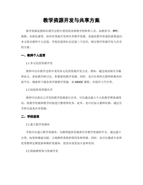 教学资源开发与共享方案