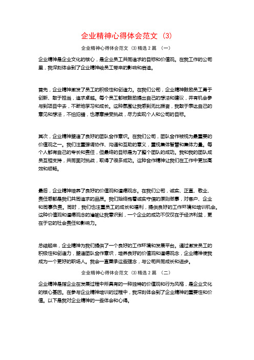 企业精神心得体会范文2篇