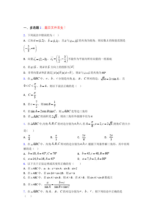 高考数学平面向量及其应用专题复习(专题训练)doc