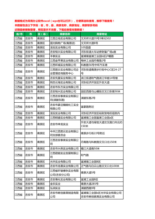 2020新版江西省吉安市青原区实业有限公司工商企业公司商家名录名单黄页联系电话号码地址大全40家