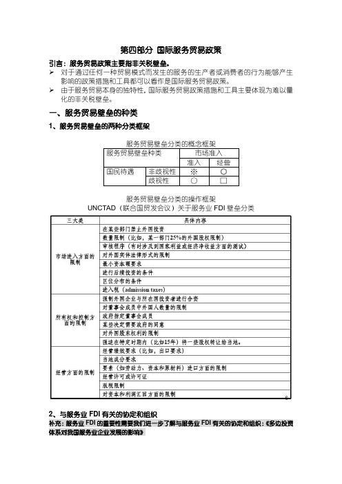 第四部分 服务贸易政策