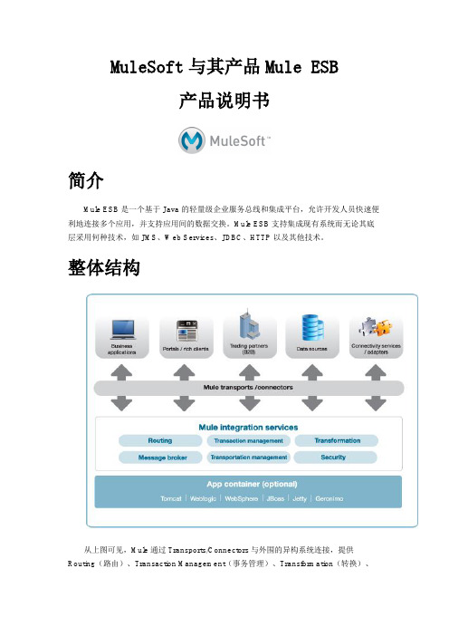 MuleSoft与其产品Mule ESB产品说明书