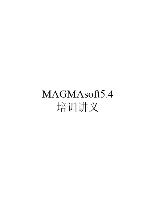 MAGMASOFT5.4培训讲义