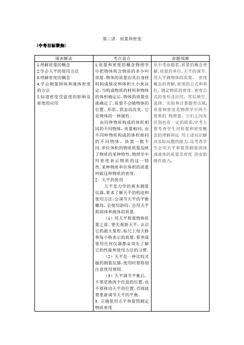 【精编 物理力学总复习】第三讲 质量和密度