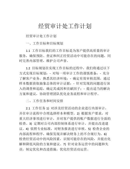 经贸审计处工作计划