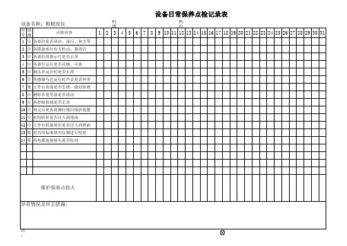 粗糙度轮廓仪日常保养点检记录表