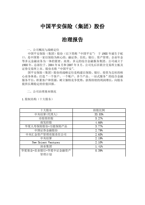 中国平安公司治理报告.(1)