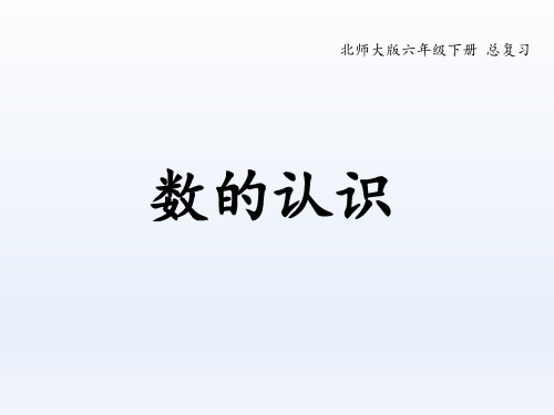 最新北师大版六年级下册数学《数的认识》优质教学课件