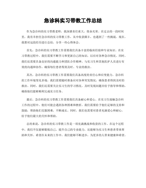 急诊科实习带教工作总结