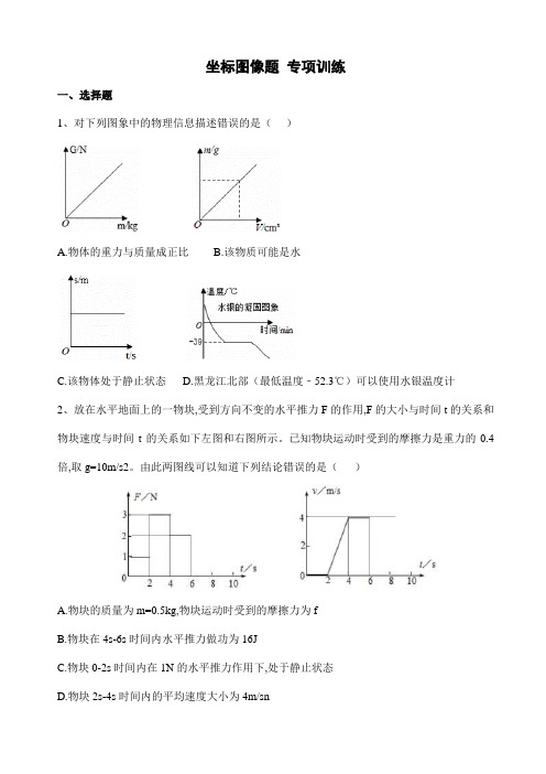 2020中考物理重点专题系列---《坐标图像题》专项训练