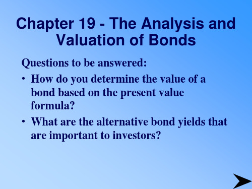 andValuationofBonds投资分析与投资组合管理63页PPT