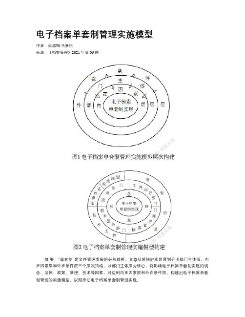 电子档案单套制管理实施模型