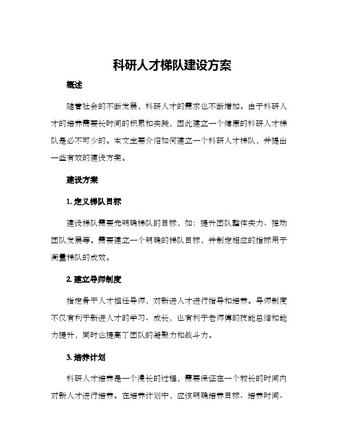 科研人才梯队建设方案