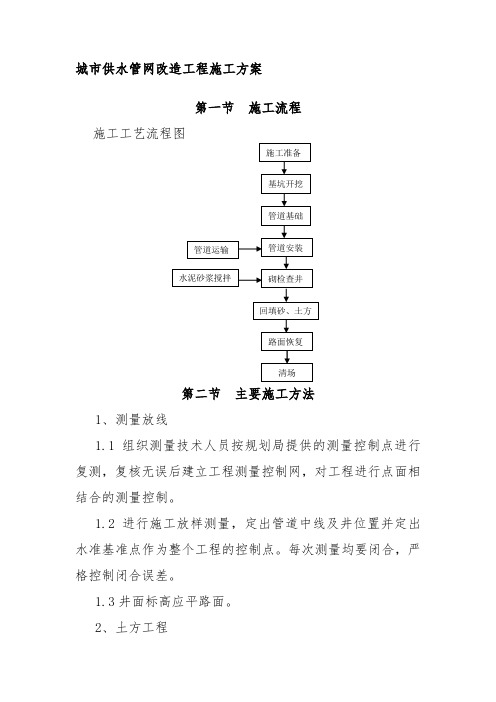 城市供水管网改造工程施工方案