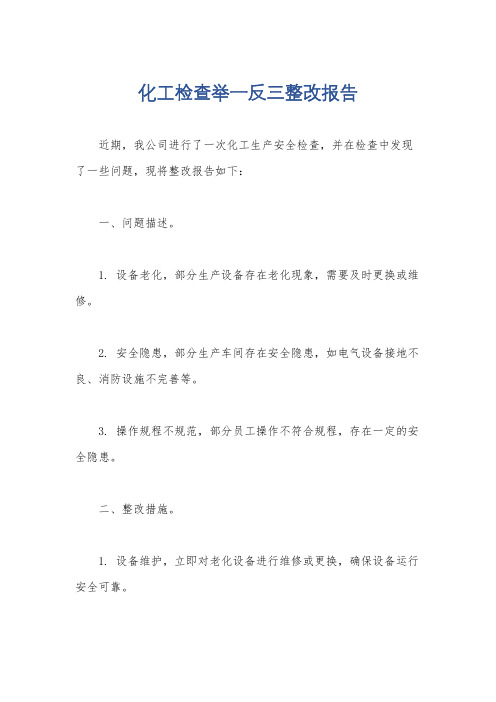 化工检查举一反三整改报告