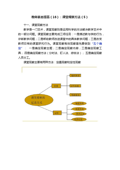 教师素养提高（16）：课堂观察方法（5）