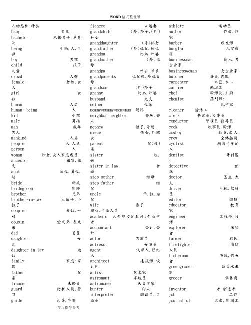 2018年高考英语单词3500分类记忆