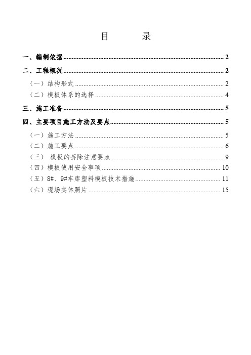 塑料模板施工方案