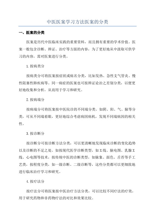 中医医案学习方法医案的分类