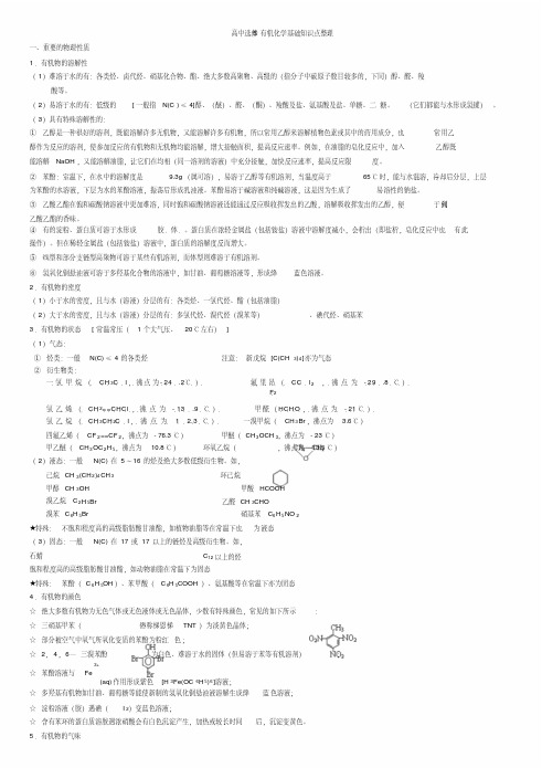 高中化学选修选修五知识点整理(详解)