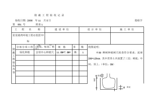 绿化种植隐蔽工程验收记录