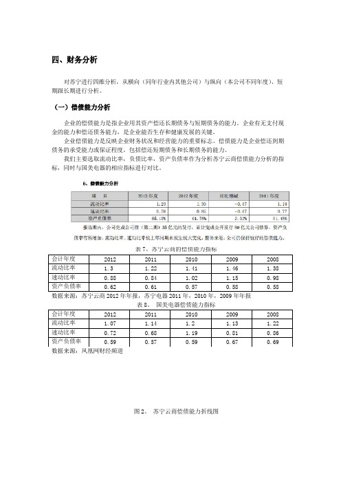 苏宁云商财务报表分析