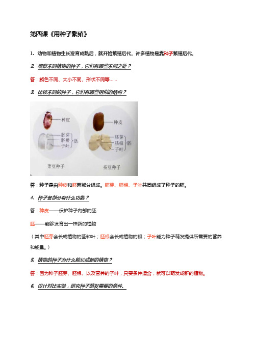 四上科学第二单元《动植物的繁殖》知识梳理