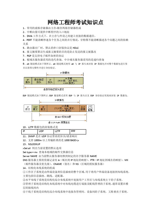 网络工程师考试知识点[必考知识点]