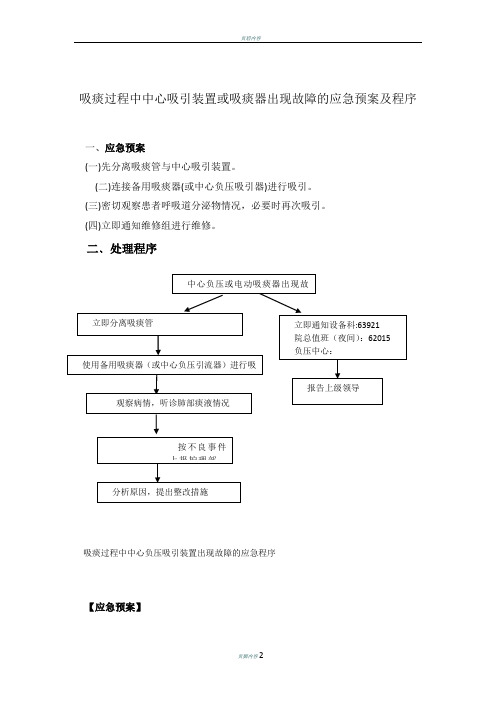 中心负压或吸痰器故障应急预案