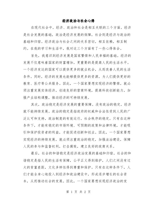 经济政治与社会心得