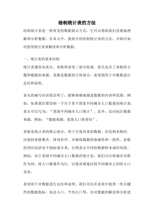 绘制统计表的方法