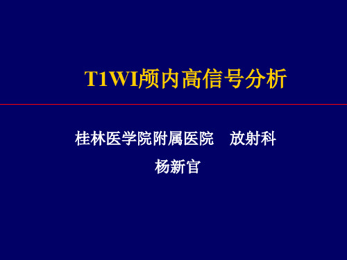 T1WI颅内高信号分析