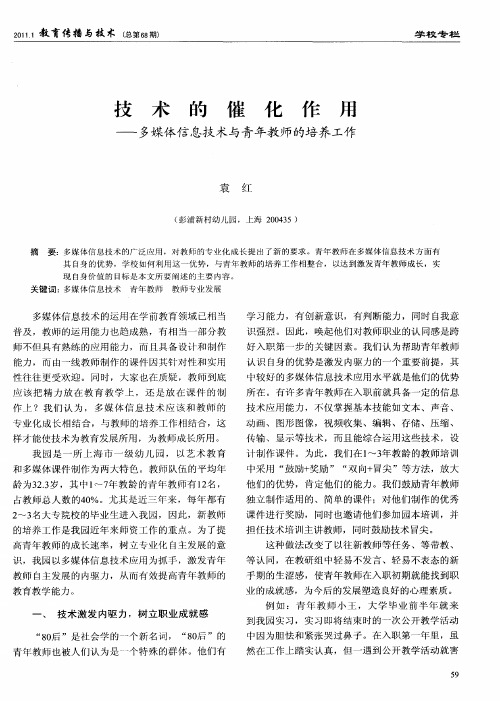 技术的催化作用——多媒体信息技术与青年教师的培养工作