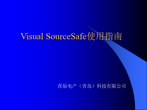 Visual_SourceSafe_2005_使用指南