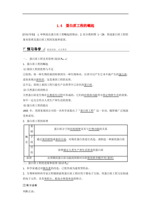 高中生物 专题一 基因工程 1.4 蛋白质工程的崛起课时