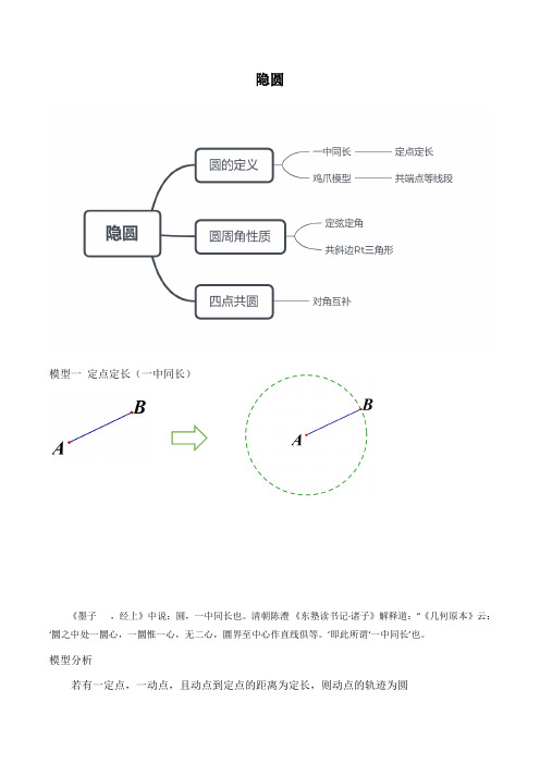 九年级数学上册第24章： 辅助圆(隐圆)专题练习(无答案)