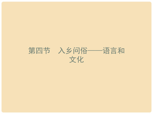 高中语文 6.4 入乡问俗 语言和文化课件 新人教版《语言文字应用》